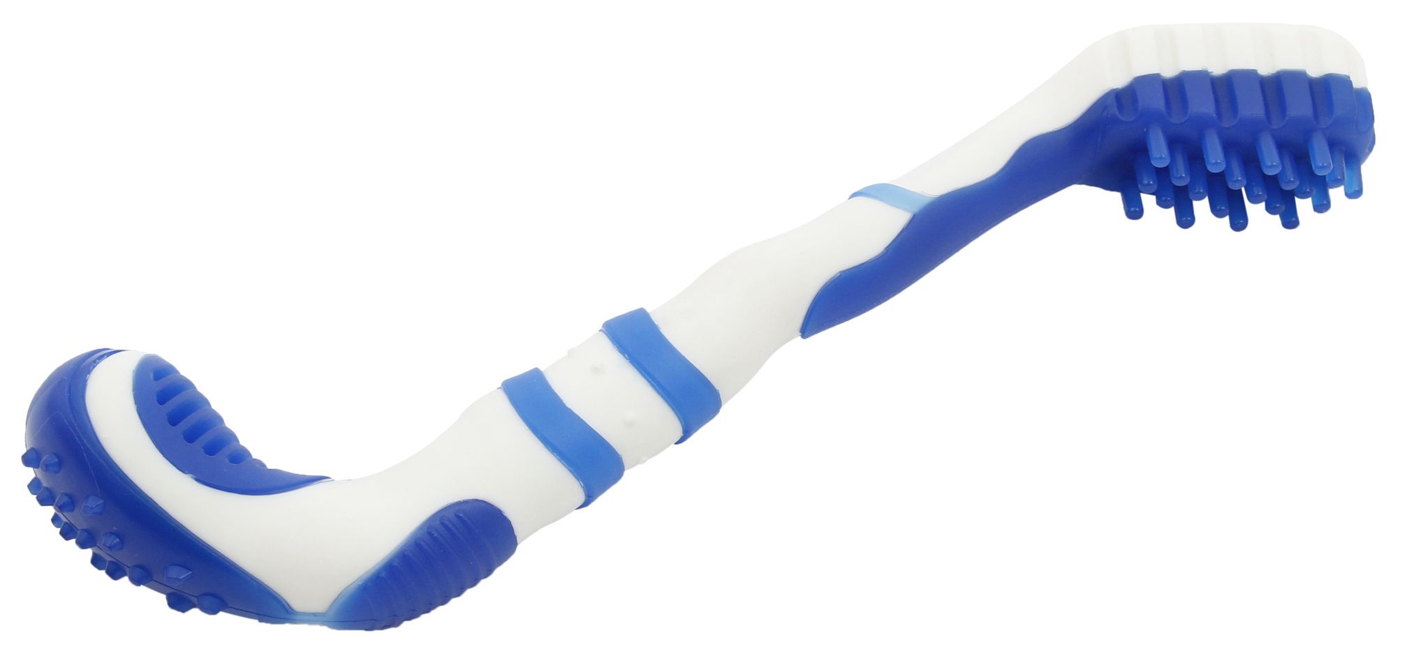 Pet Life ® 'Denta-Brush' TPR Durable Tooth Brush and Dog Toy Blue 