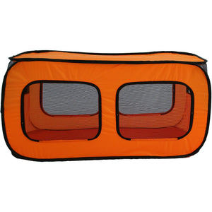 Folding Zippered 360 Vista View House Pet Crate - Orange - Medium