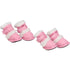 Pet Life ® 'Duggz' 3M Insulated Winter Fashion Dog Shoes Booties - Set of 4 X-Small Pink & White