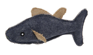 Pet Life ® Durable Fish Denim Plush Teaser Cat Toy