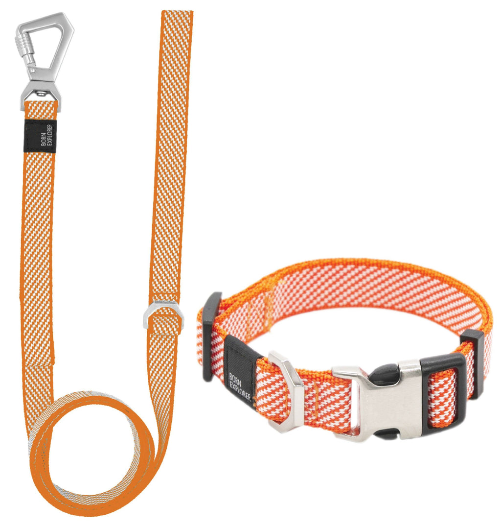 Pet Life ® 'Escapade' Outdoor Series 2-in-1 Convertible Dog Leash and Collar Orange Small