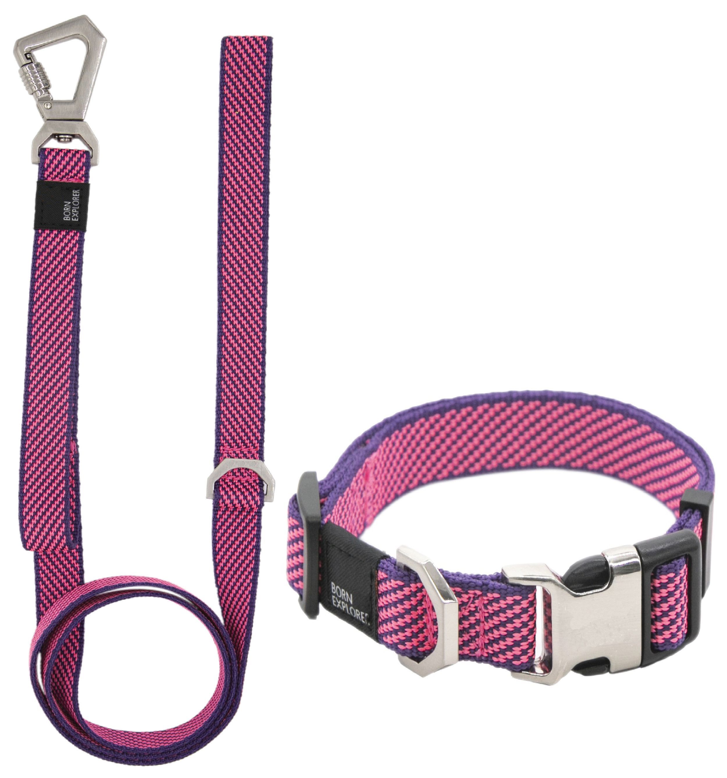 Pet Life ® 'Escapade' Outdoor Series 2-in-1 Convertible Dog Leash and Collar Pink Small