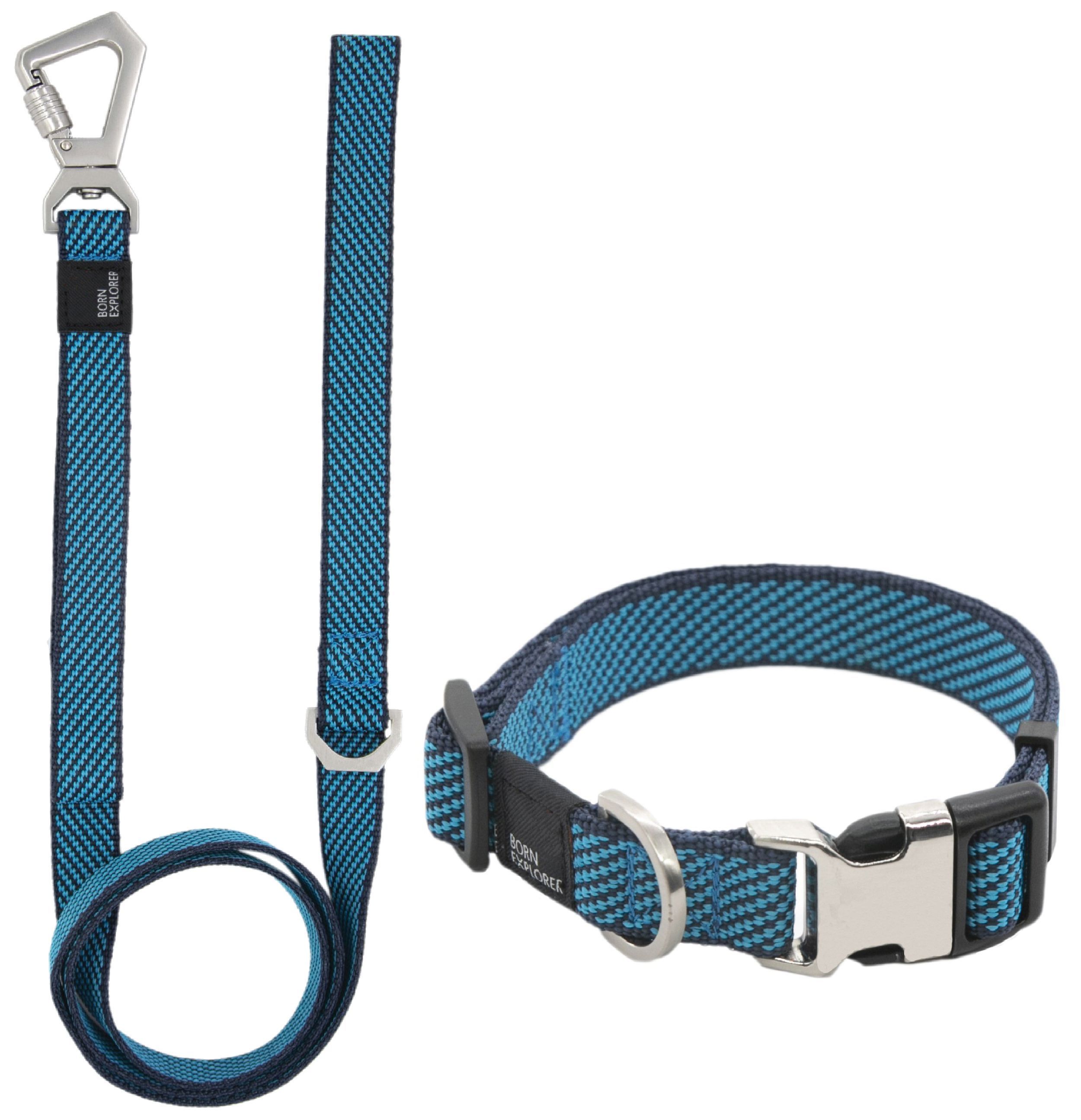 Pet Life ® 'Escapade' Outdoor Series 2-in-1 Convertible Dog Leash and Collar Blue Small