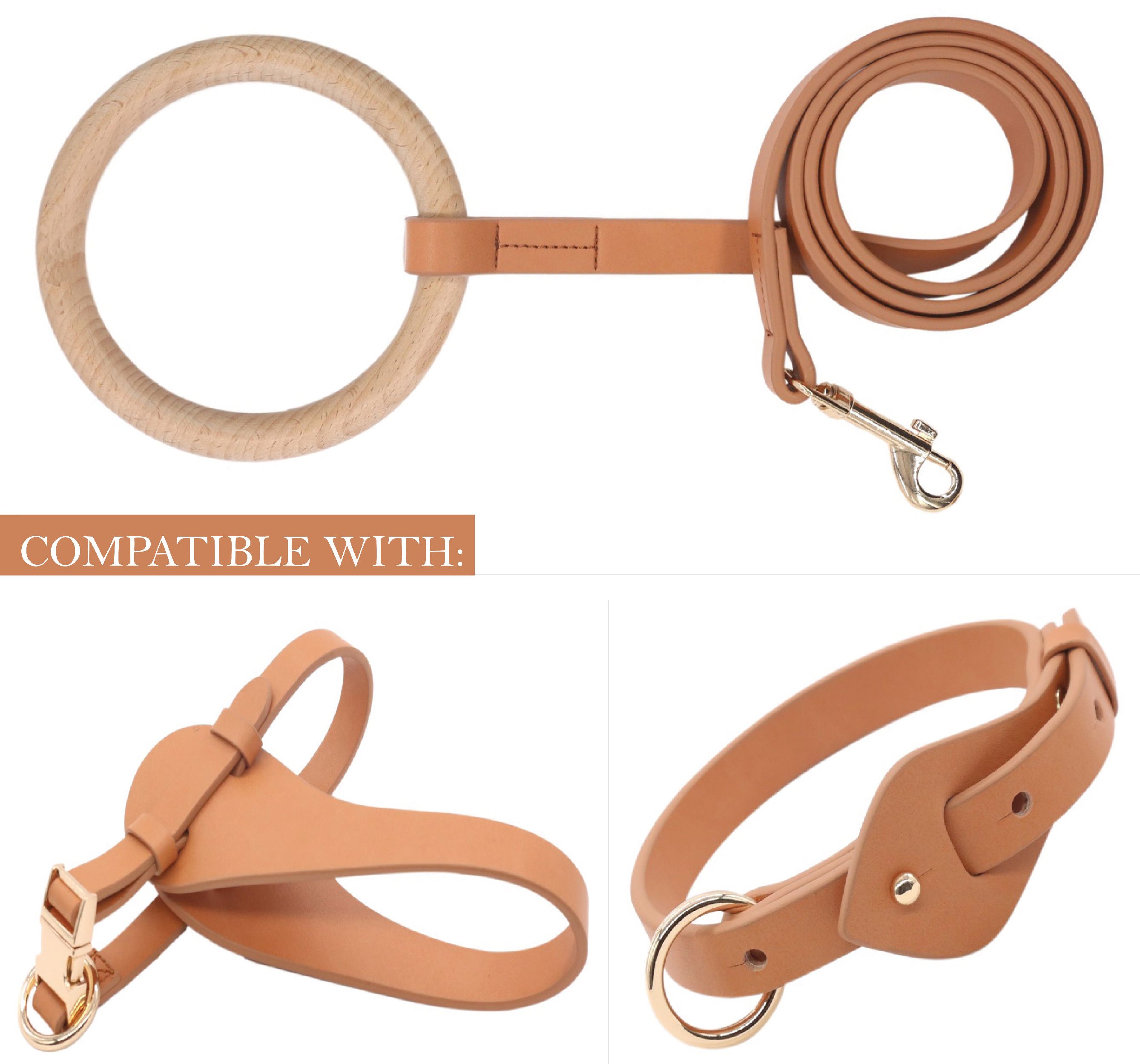 Pet Life ® 'Ever-Craft' Boutique Series Beechwood and Leather Designer Dog Leash  