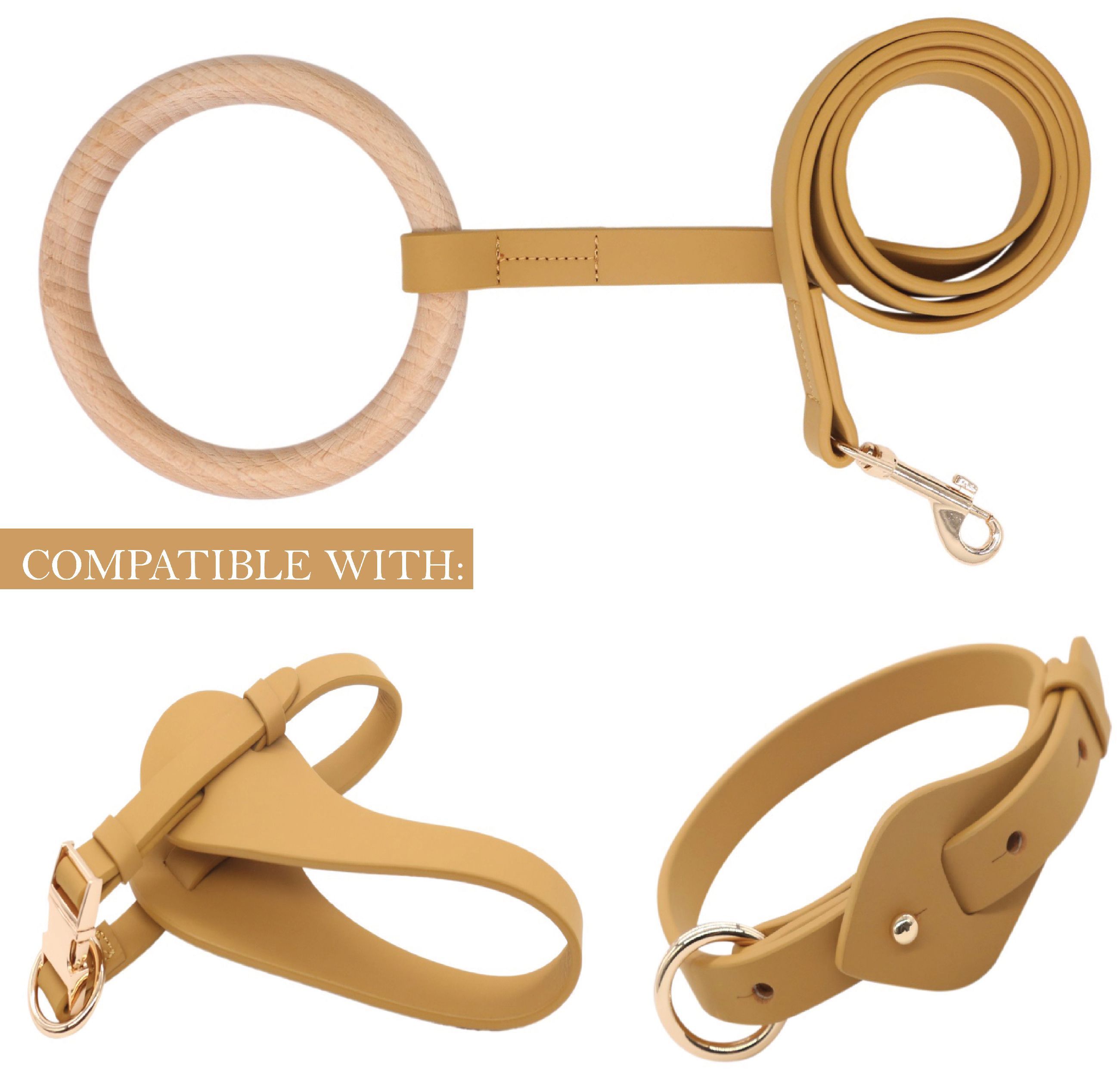 Pet Life ® 'Ever-Craft' Boutique Series Beechwood and Leather Designer Dog Leash  