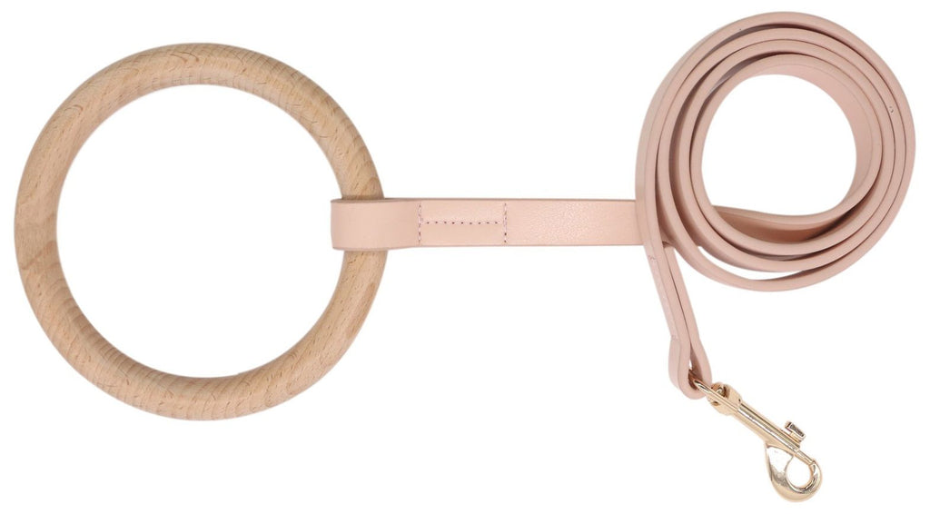 Pet Life ® 'Ever-Craft' Boutique Series Beechwood and Leather Designer Dog Leash Pink 