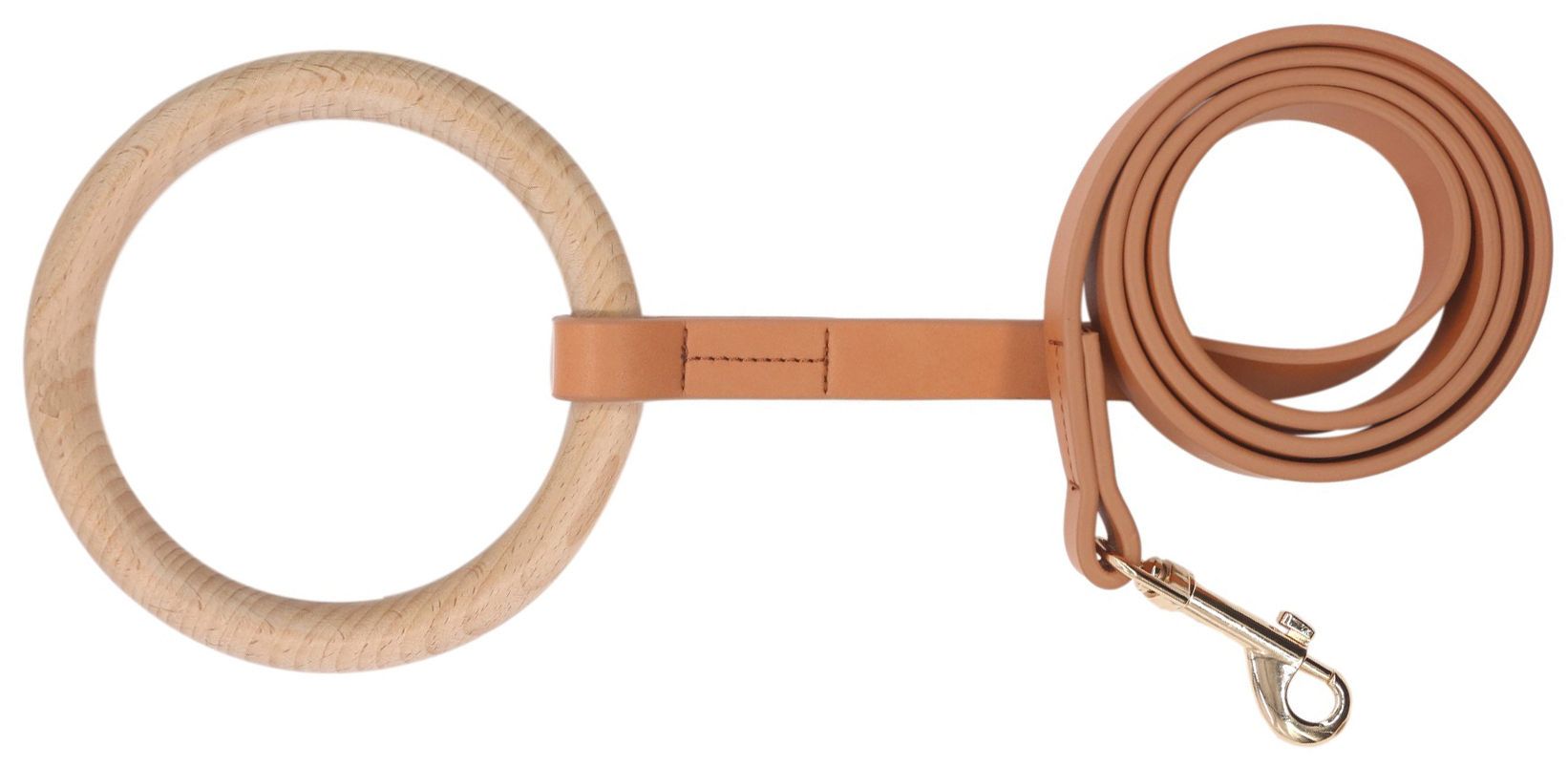 Pet Life ® 'Ever-Craft' Boutique Series Beechwood and Leather Designer Dog Leash Brown 