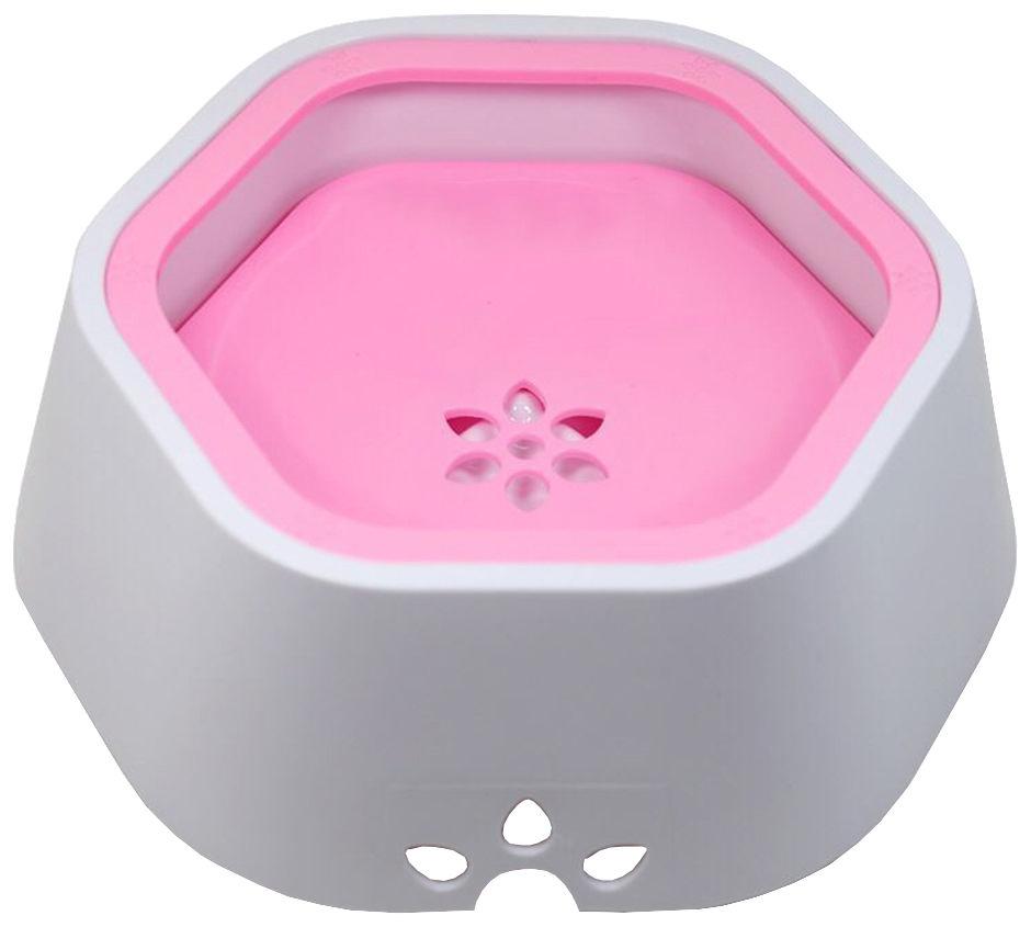 Pet Life ® 'Everspill' 2-in-1 Food and Anti-Spill Water Pet Bowl Pink 