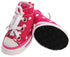Pet Life ® 'Extreme-Skater' Canvas Casual Grip Pet Dog Shoes Sneakers - Set Of 4 X-Small Pink/Polka