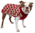 Pet Life ® Fashion Weaved Heavy Knit Designer Ribbed Turtle Neck Dog Sweater X-Small Red And Beige