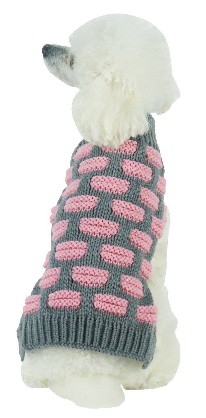 Pet Life ® Fashion Weaved Heavy Knit Designer Ribbed Turtle Neck Dog Sweater  