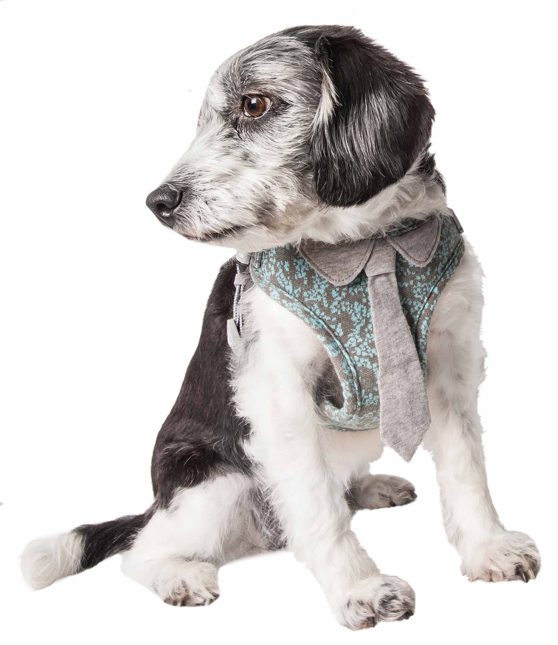 Pet Life ®  'Fidomite' Mesh Reversed and Adjustable Fashion Dog Harness W/ Designer Neck Tie  