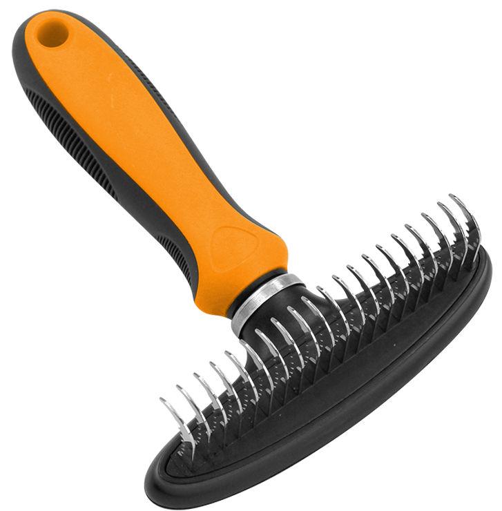 Pet Life ® Flex Series Undercoat Dematter Grooming Pet Rake Orange 