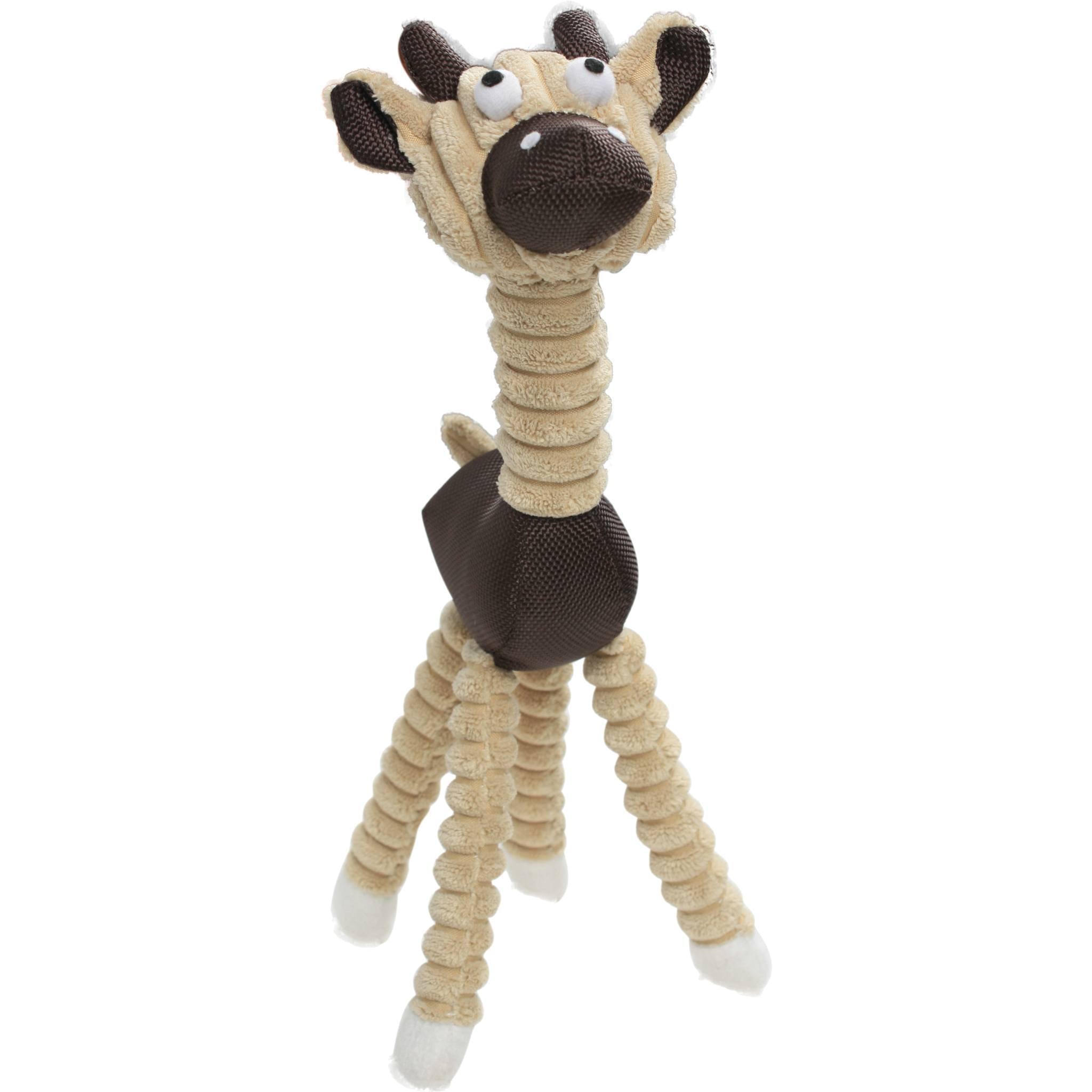 Pet Life ® 'Giraffe Cow' All Natural Recyclable Jute Rope and Squeak Chew Pet Dog Toy Pink 