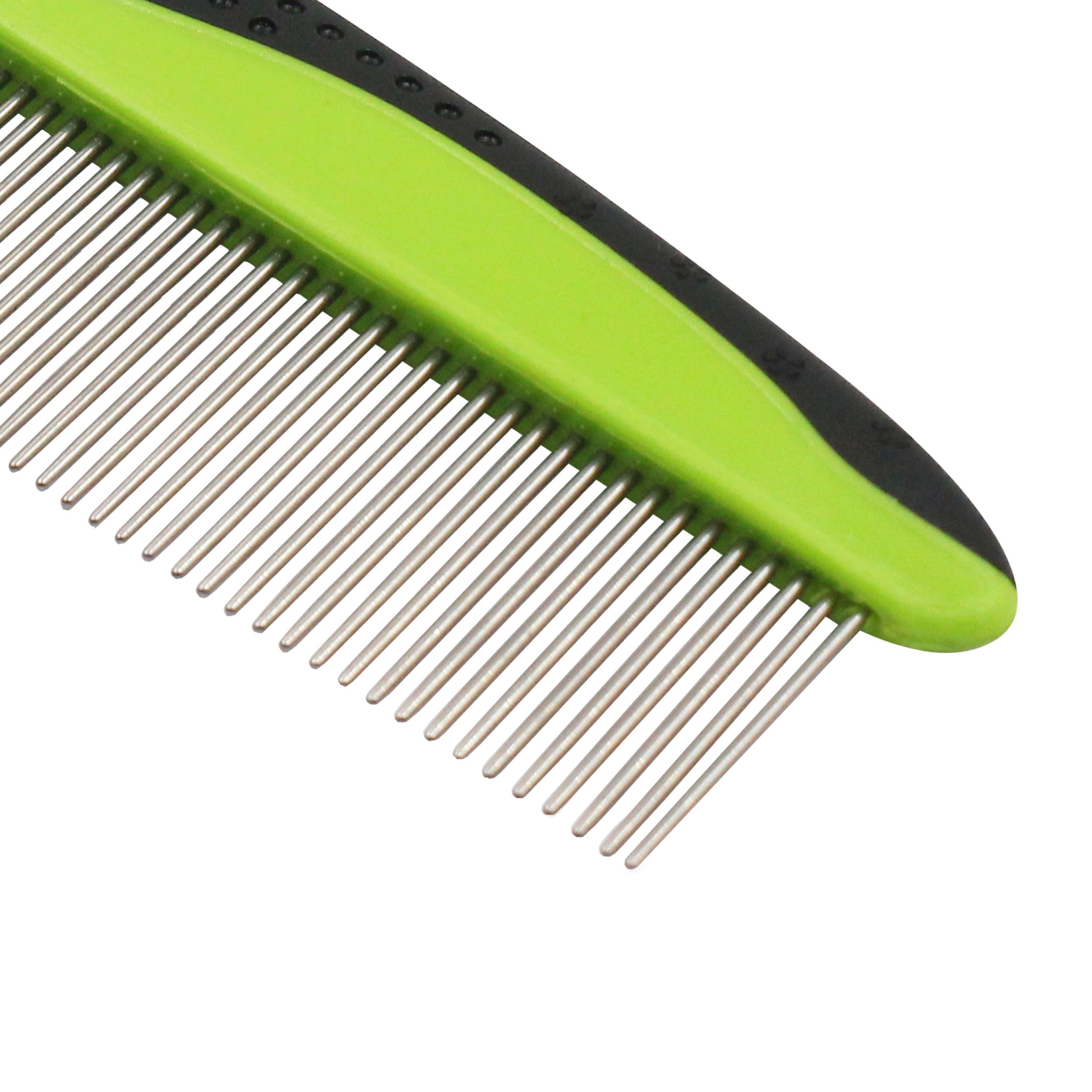 Pet Life ® Grip Ease' Wide and Narrow Tooth Grooming Pet Comb  