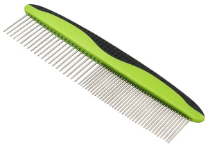 Pet Life ® Grip Ease' Wide and Narrow Tooth Grooming Pet Comb