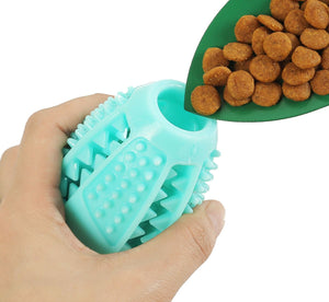 Ring Shape Natural Rubber Dog Treat Toy Pet Food Dispenser Chewing Bite Interactive Toy