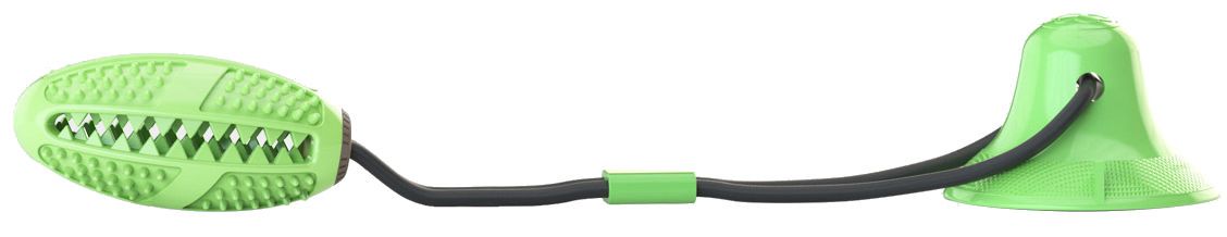 Pet Life ® 'Grip N' Play' Treat Dispensing Football Shaped Suction Cup Dog Toy Green