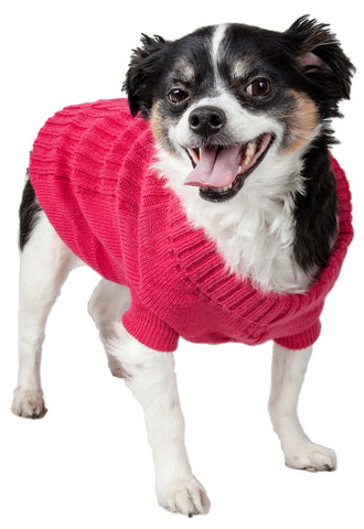 Pet Life Oval Weaved Heavy Knitted Fashion Designer Dog Sweater