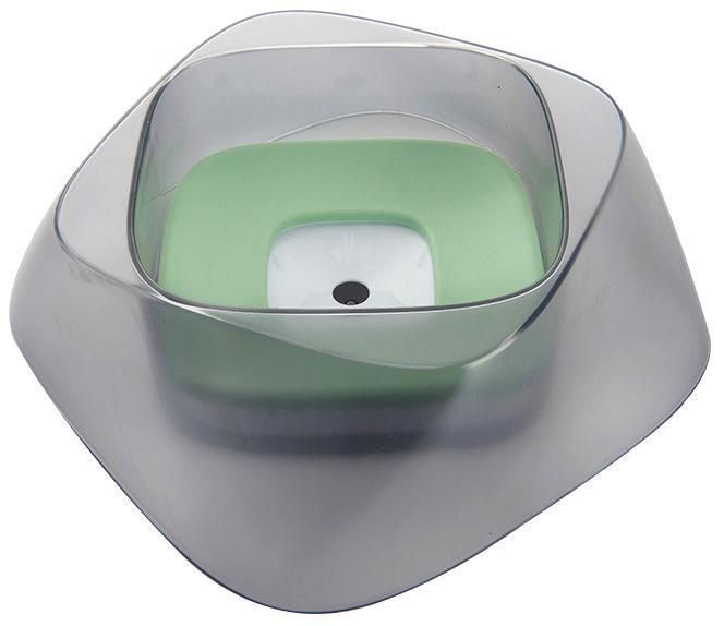 Pet Life ® 'Hydritate' Anti-Puddle Cat and Dog Drinking Water Bowl Green 