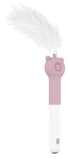 Pet Life ® 'KITIQUE" 3-in-1 Retractable and Extendable Feathered and Laser Wand Kitty Cat Teaser Pink 