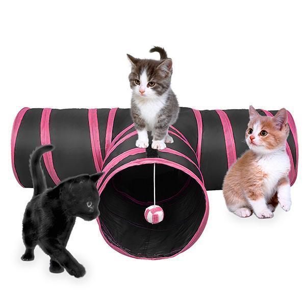 Pet Life ® 'Kitting-Go-Seek' Collapsible Folding Travel 3-way Kitty Cat Tunnel