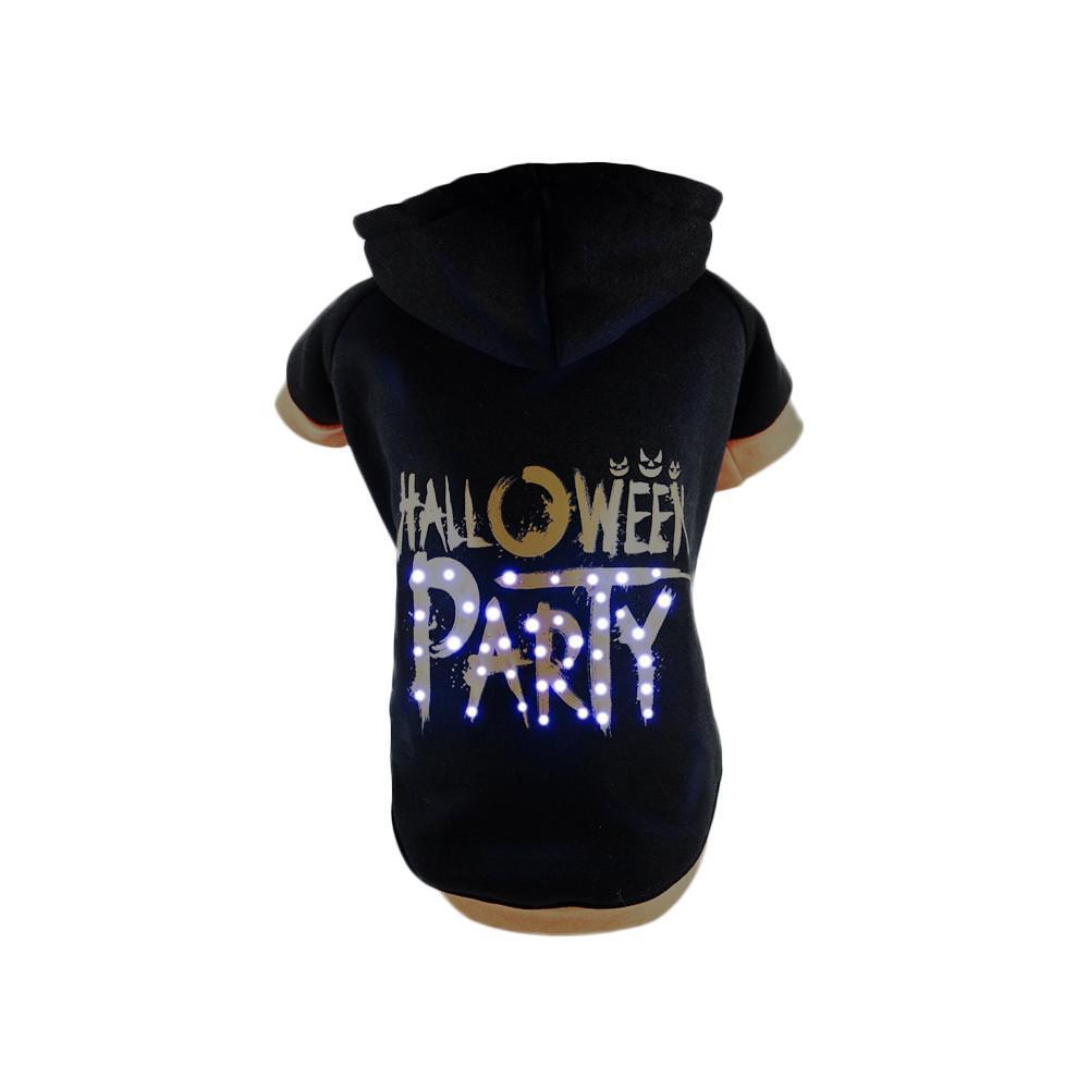 Pet Life ® LED Lighting Halloween Party Hooded Dog Costume Sweater w/ Included Batteries  