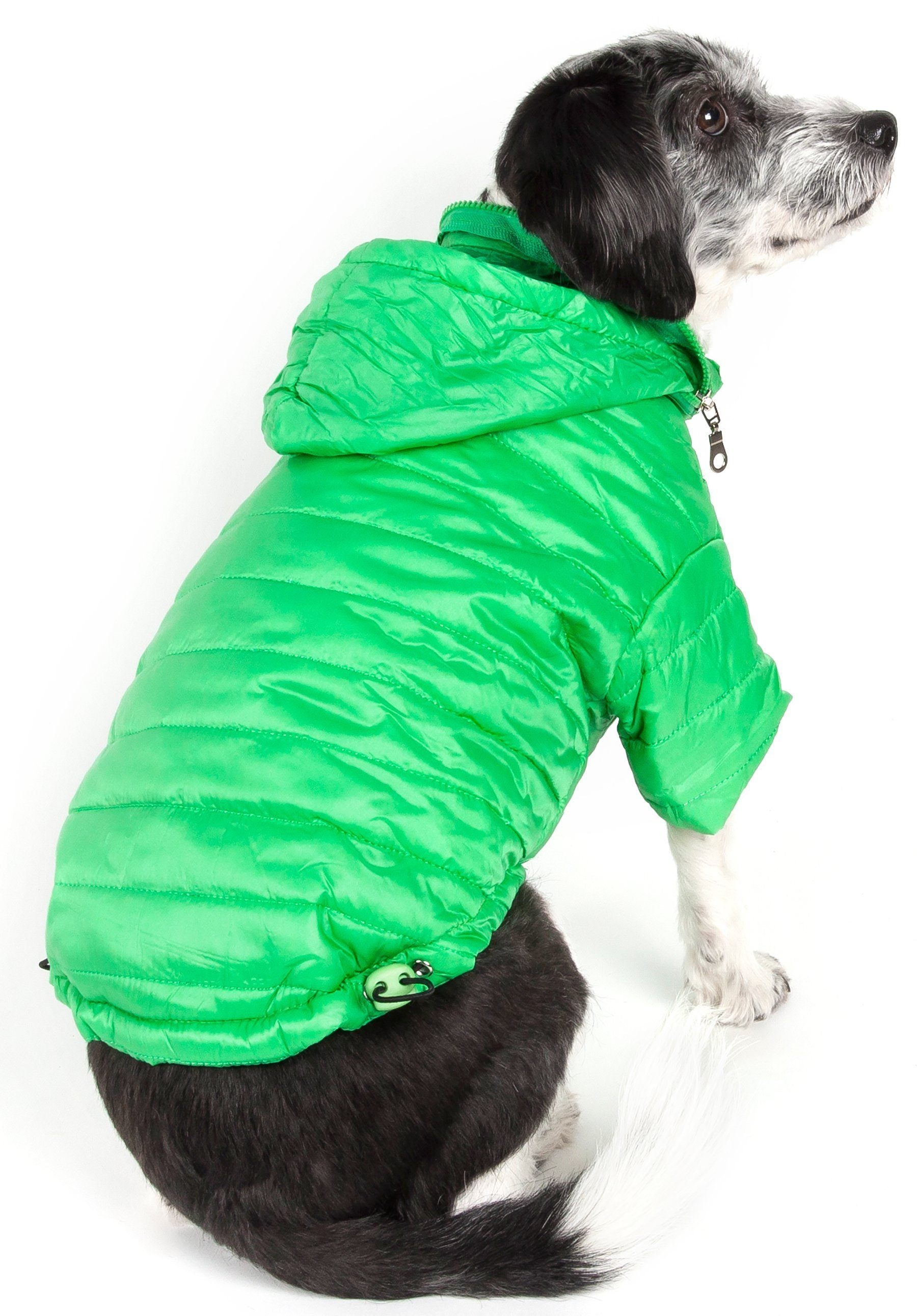 Pet Life ® Lightweight Adjustable and Collapsible 'Sporty Avalanche' Dog Coat w/ Pop-out Zippered Hood  