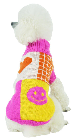 Pet Life ® 'Lovable-Bark' Heavy Knitted Ribbed Fashion Designer Dog Sweater