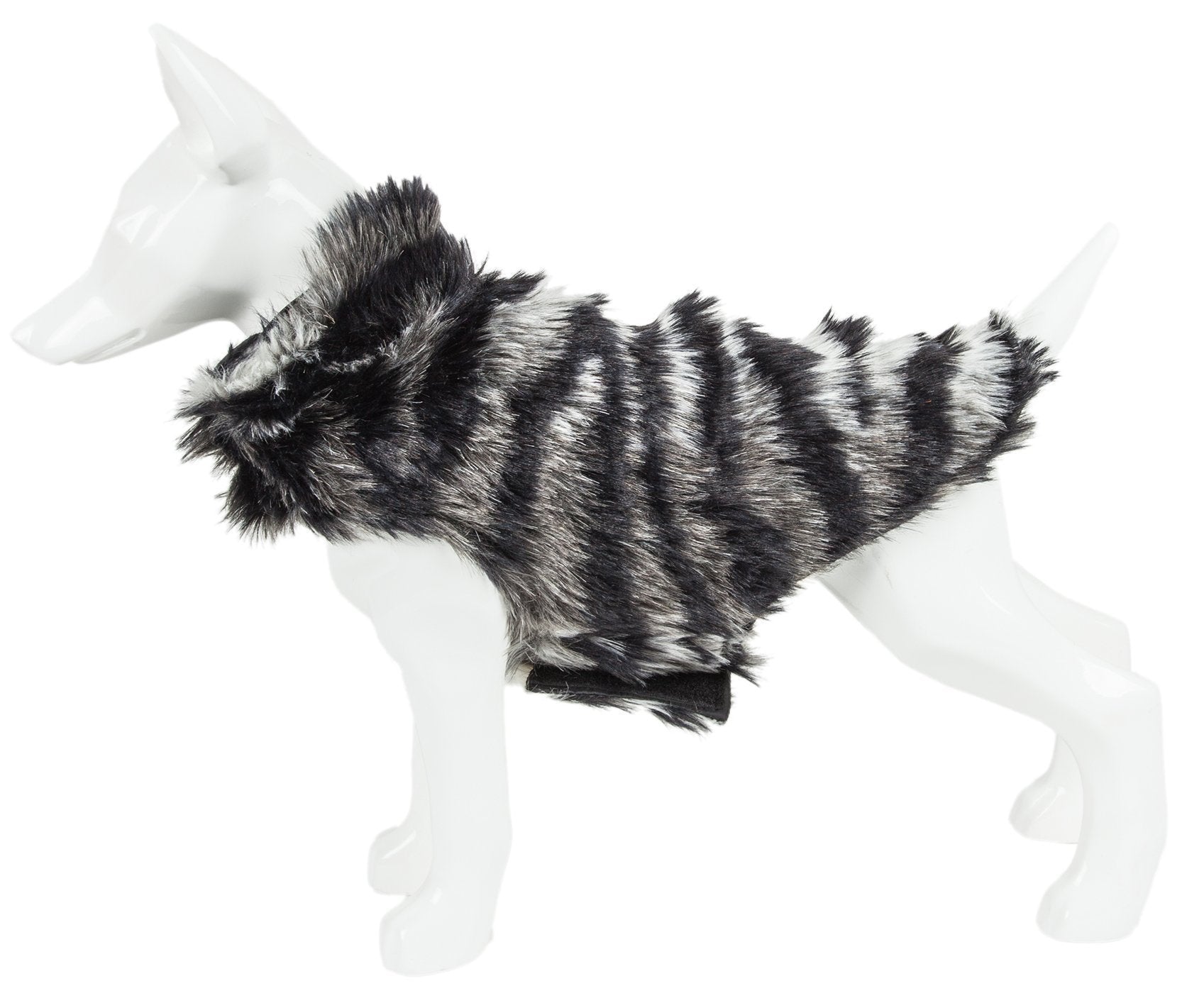 Pet Life ®  Luxe 'Chauffurry' Zebra Patterned Designer Mink Fur Dog Coat  