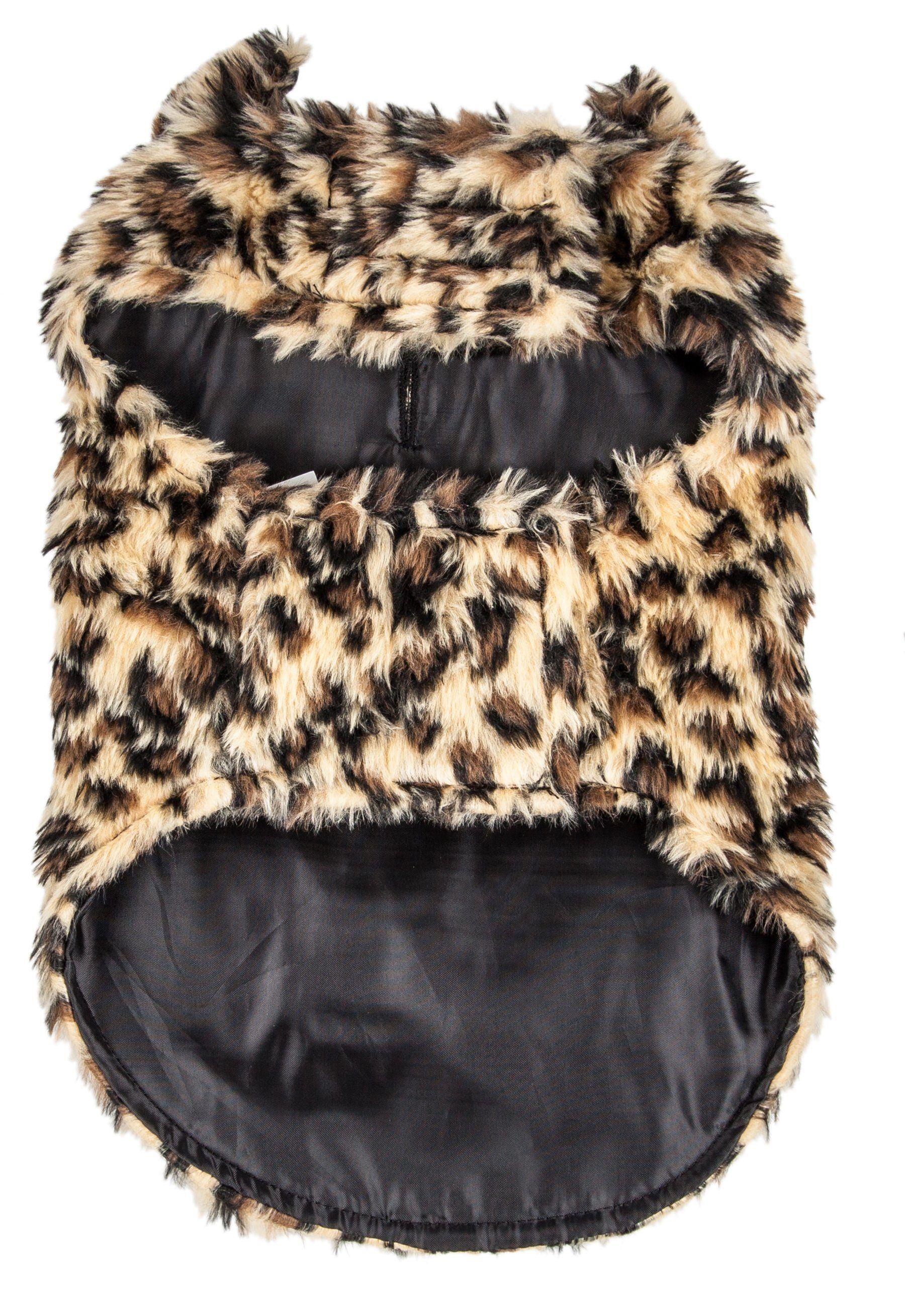 Pet Life ®  Luxe 'Poocheetah' Cheetah-Spotted Designer Mink Fur Dog Coat  