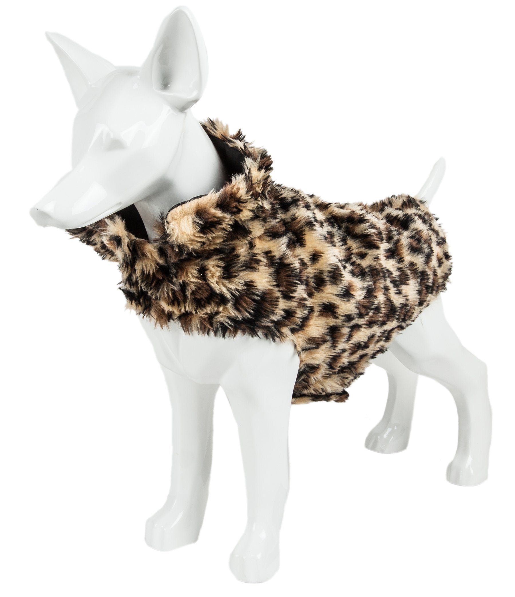 Pet Life ®  Luxe 'Poocheetah' Cheetah-Spotted Designer Mink Fur Dog Coat  