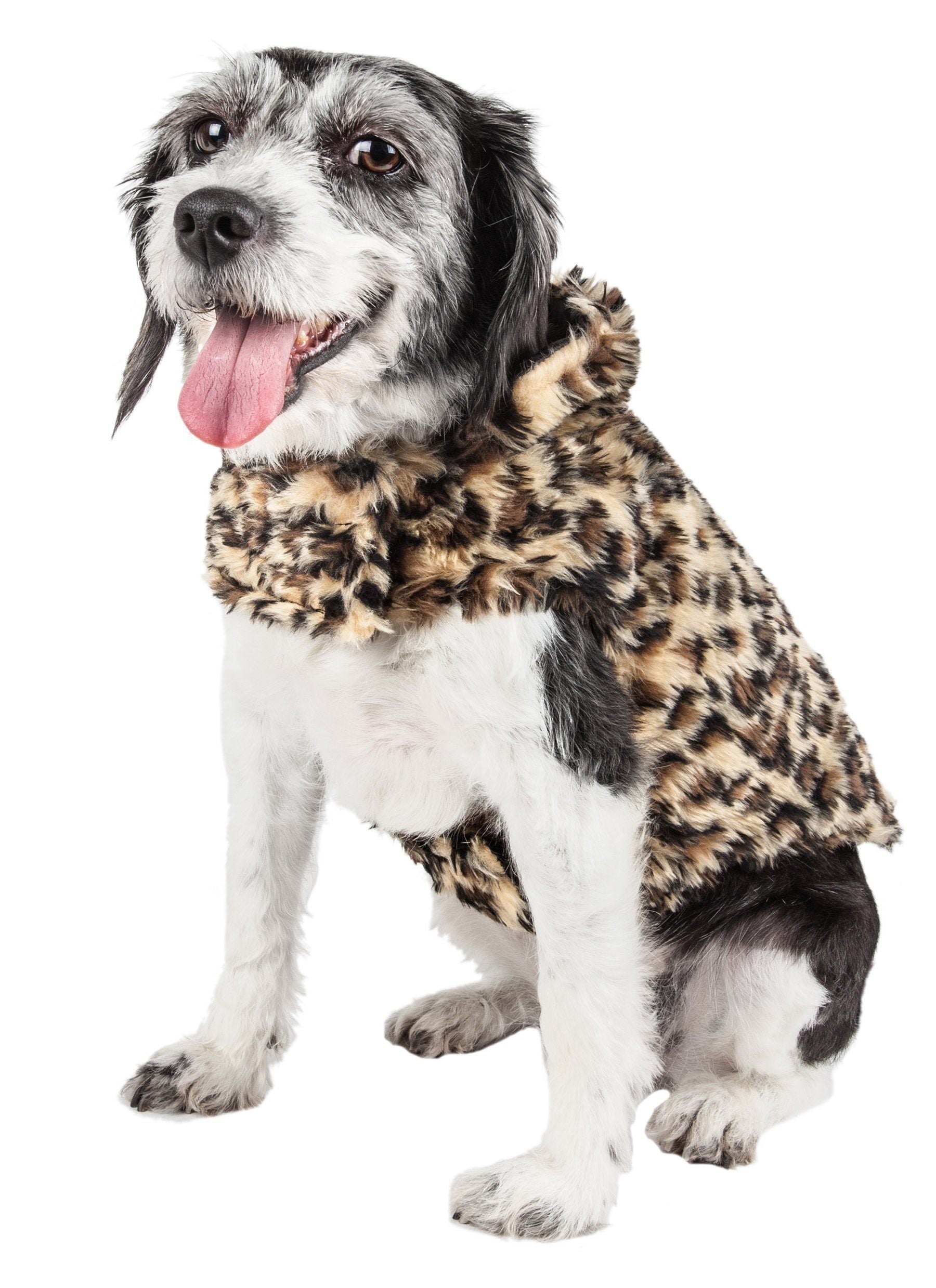 Pet Life ®  Luxe 'Poocheetah' Cheetah-Spotted Designer Mink Fur Dog Coat  