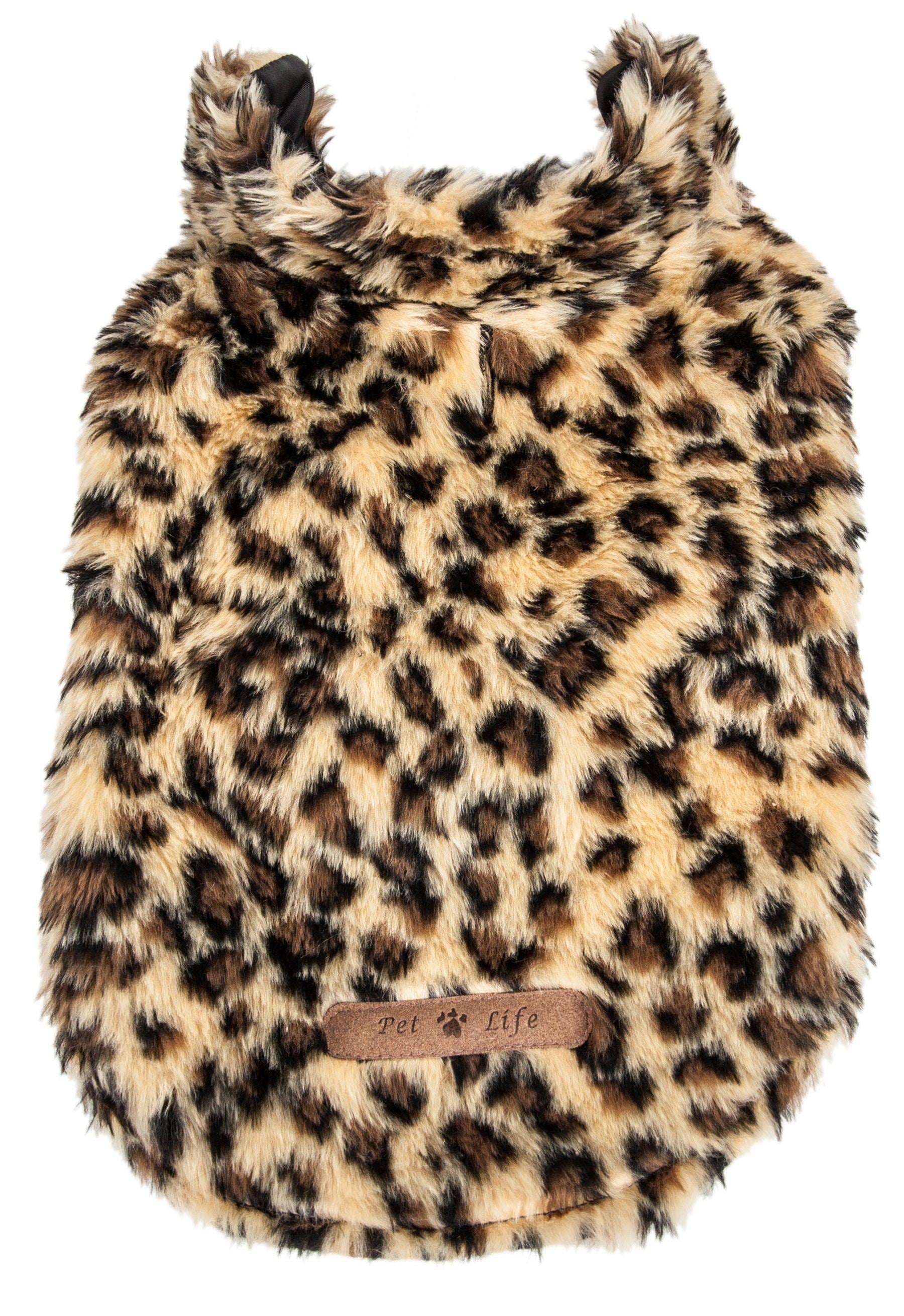 Pet Life ®  Luxe 'Poocheetah' Cheetah-Spotted Designer Mink Fur Dog Coat  