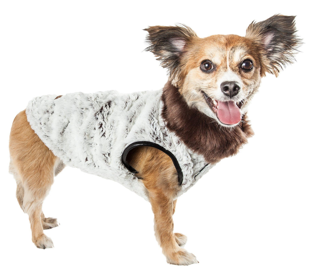 Pet Life ® Luxe 'Purrlage' Pelage Designer Fashion Fur Dog Coat X-Small 