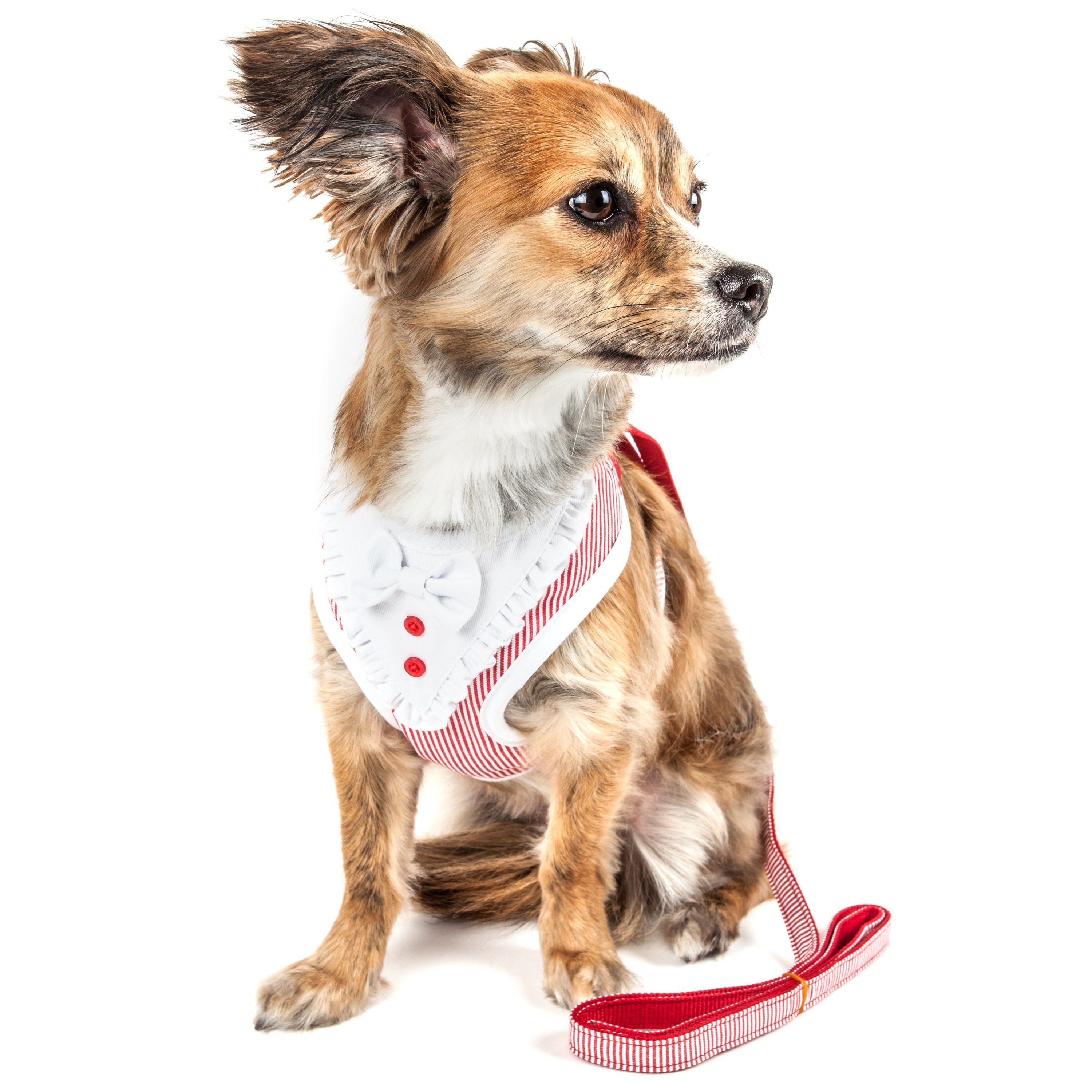 Pet Life ® Luxe 'Spawling' 2-In-1 Adjustable Fashion Dog Harness and Leash X-Small Red