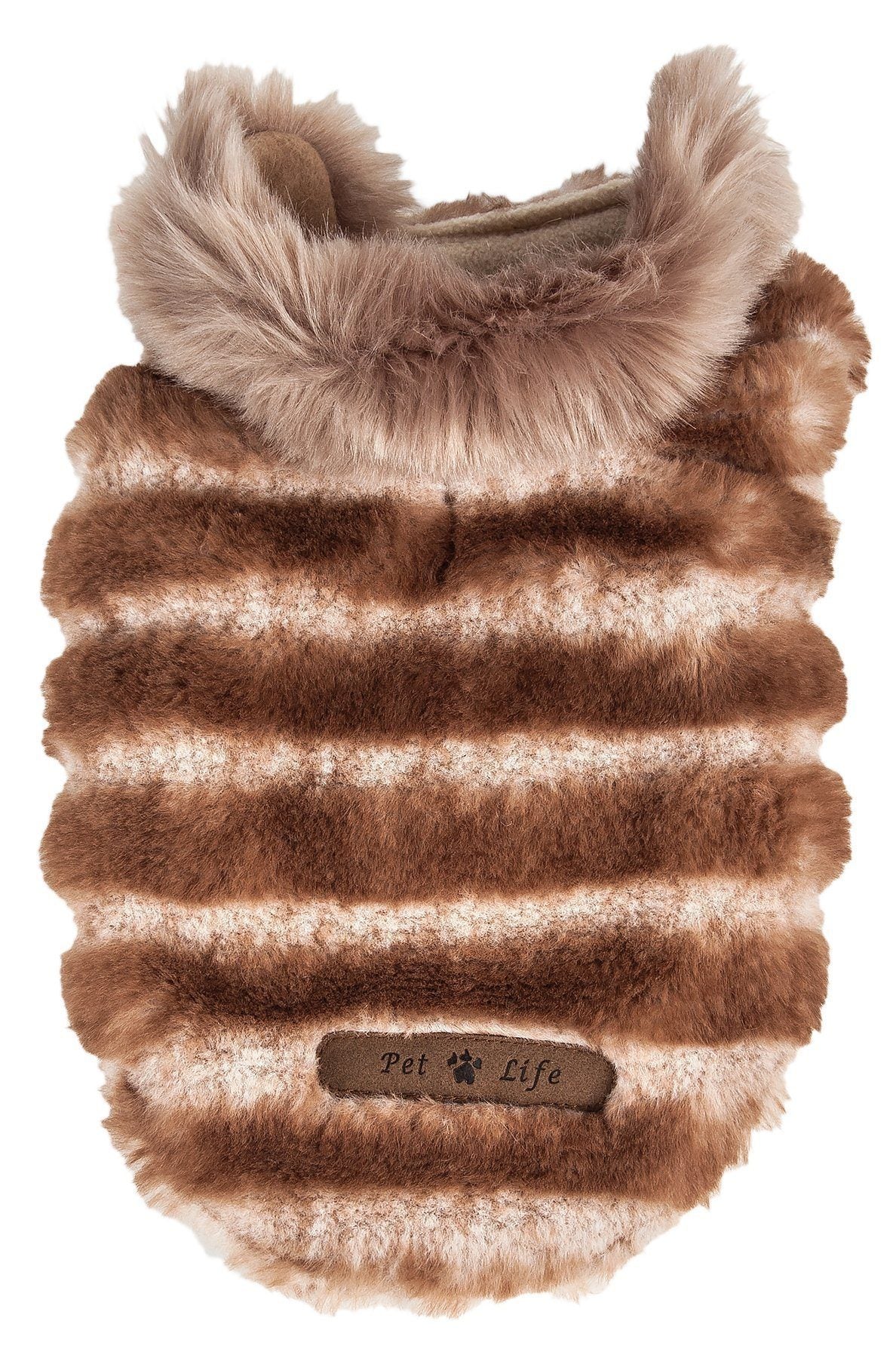 Pet Life ® Luxe 'Tira-Poochoo' Tiramisu Patterned Mink Fur Designer Dog Jacket  