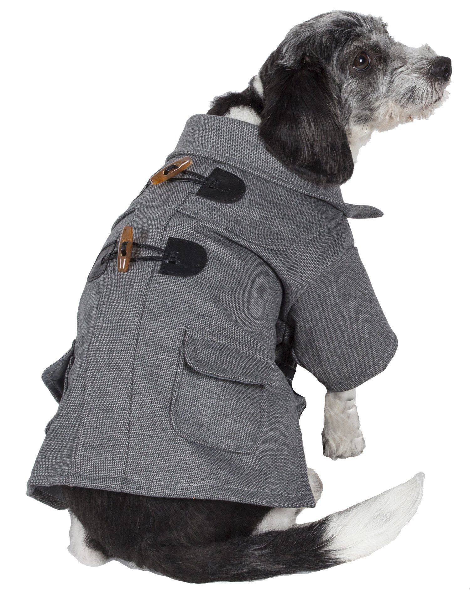 Pet Life ® 'Military Static' Rivited Fashion Collared Wool Dog Jacket Coat X-Small 