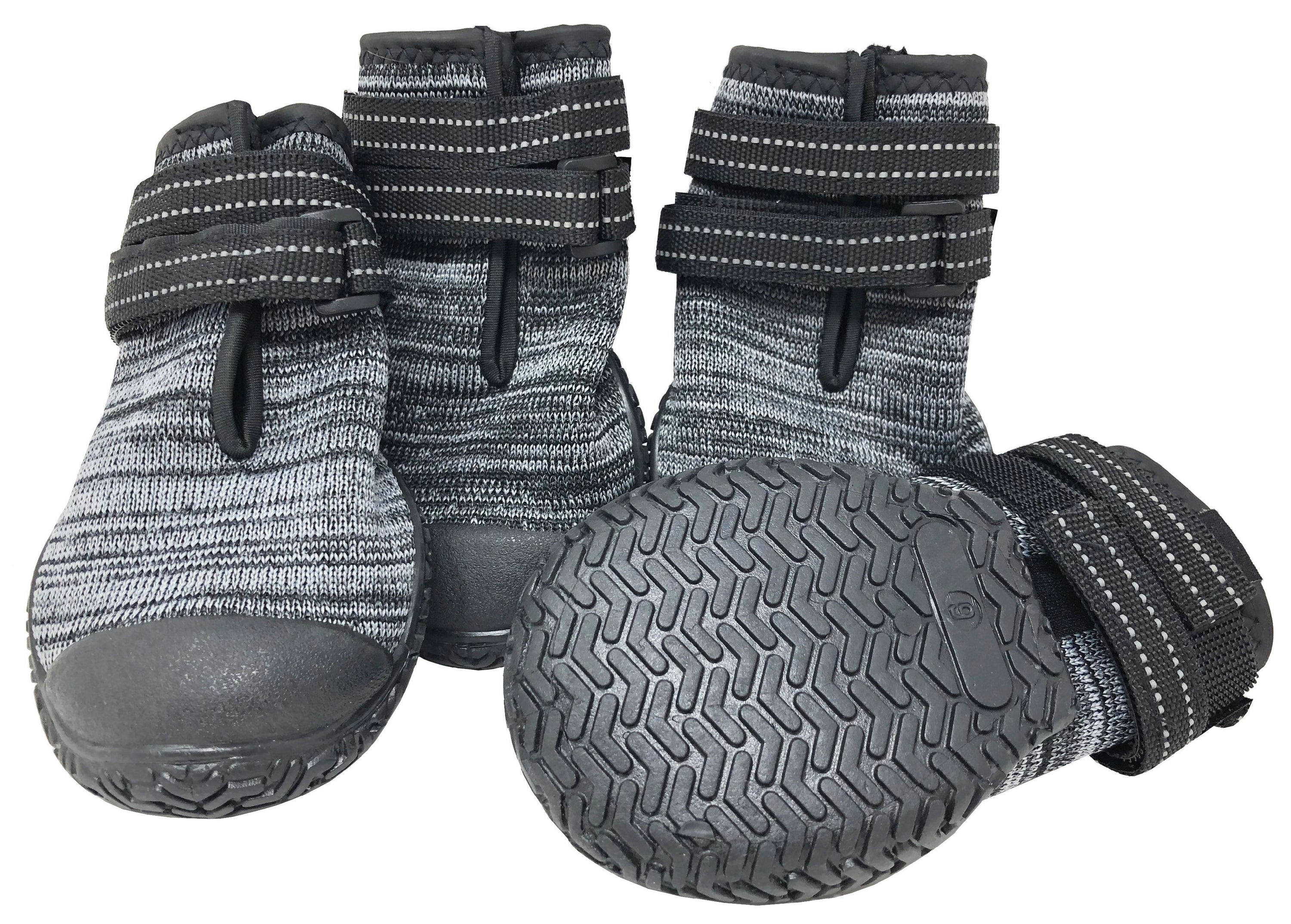 Pet Life ® 'Mud-Trax' Ankle Supporting and Performance Dog Shoes - Set Of 4 Black XX-Small