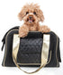 Pet Life ® Mystique Airline Approved Fashion Designer Travel Pet Dog Carrier w/ Pouch Black 