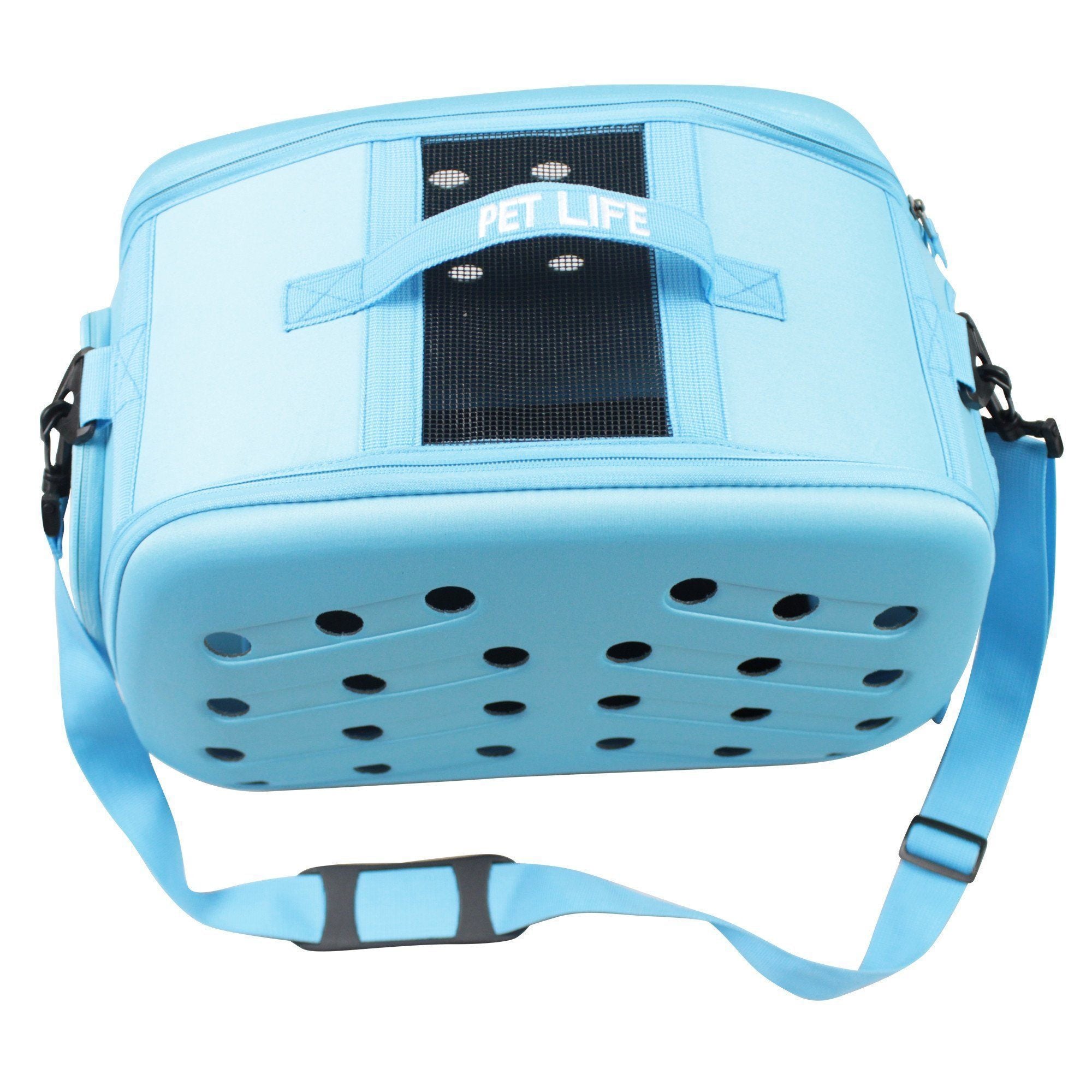 Pet Life ® 'Narrow Shelled' Perforated Lightweight Collapsible Military Grade Fashion Designer Travel Pet Dog Carrier Crate  