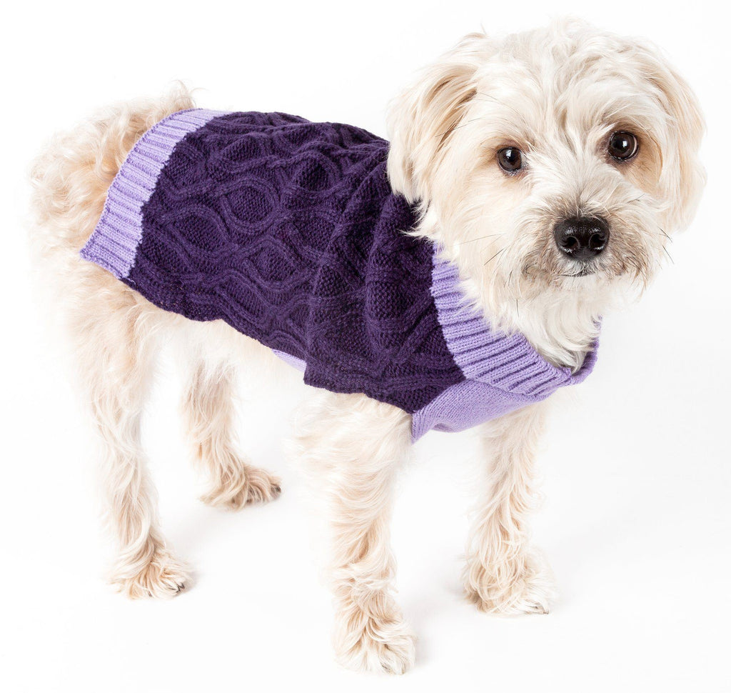Pet Life ® Oval Weaved Heavy Knitted Fashion Designer Dog Sweater X-Small 