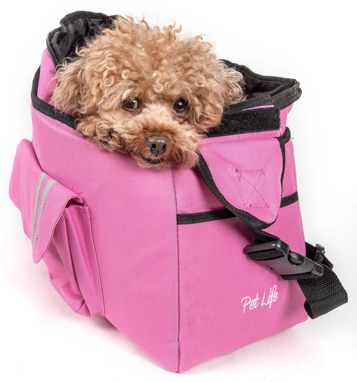 Pet Life ® Over-The-Shoulder Back-Supportive Fashion Sporty Pet Dog Carrier w/ Pouch