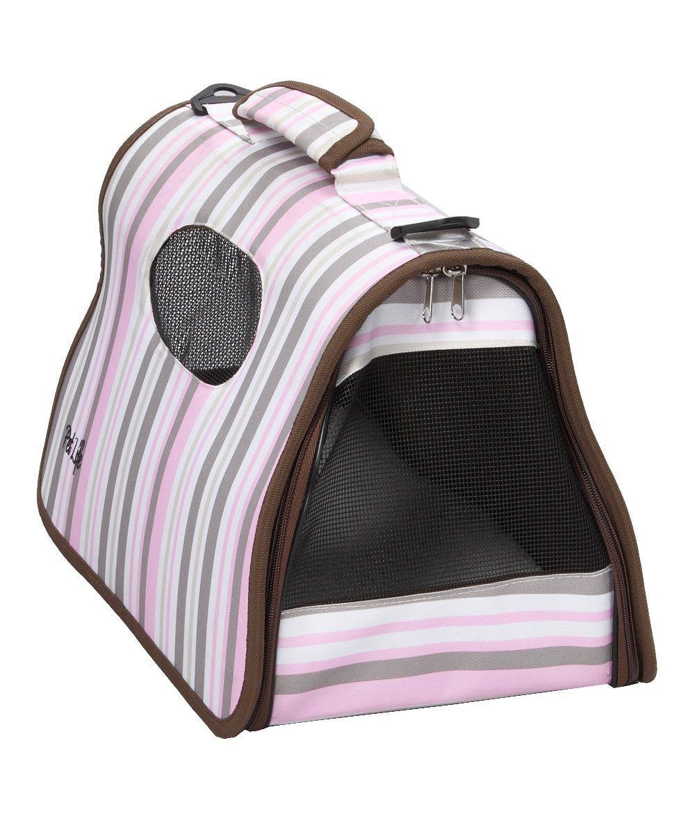 Pet Life ® Paw Patterned Airline Approved Zippered Folding Collapsible Travel Pet Dog Carrier  