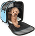 Pet Life ® 'Pawdon Me '  Wheeled Airline Approved Travel Collapsible Pet Dog Carrier Light Blue 