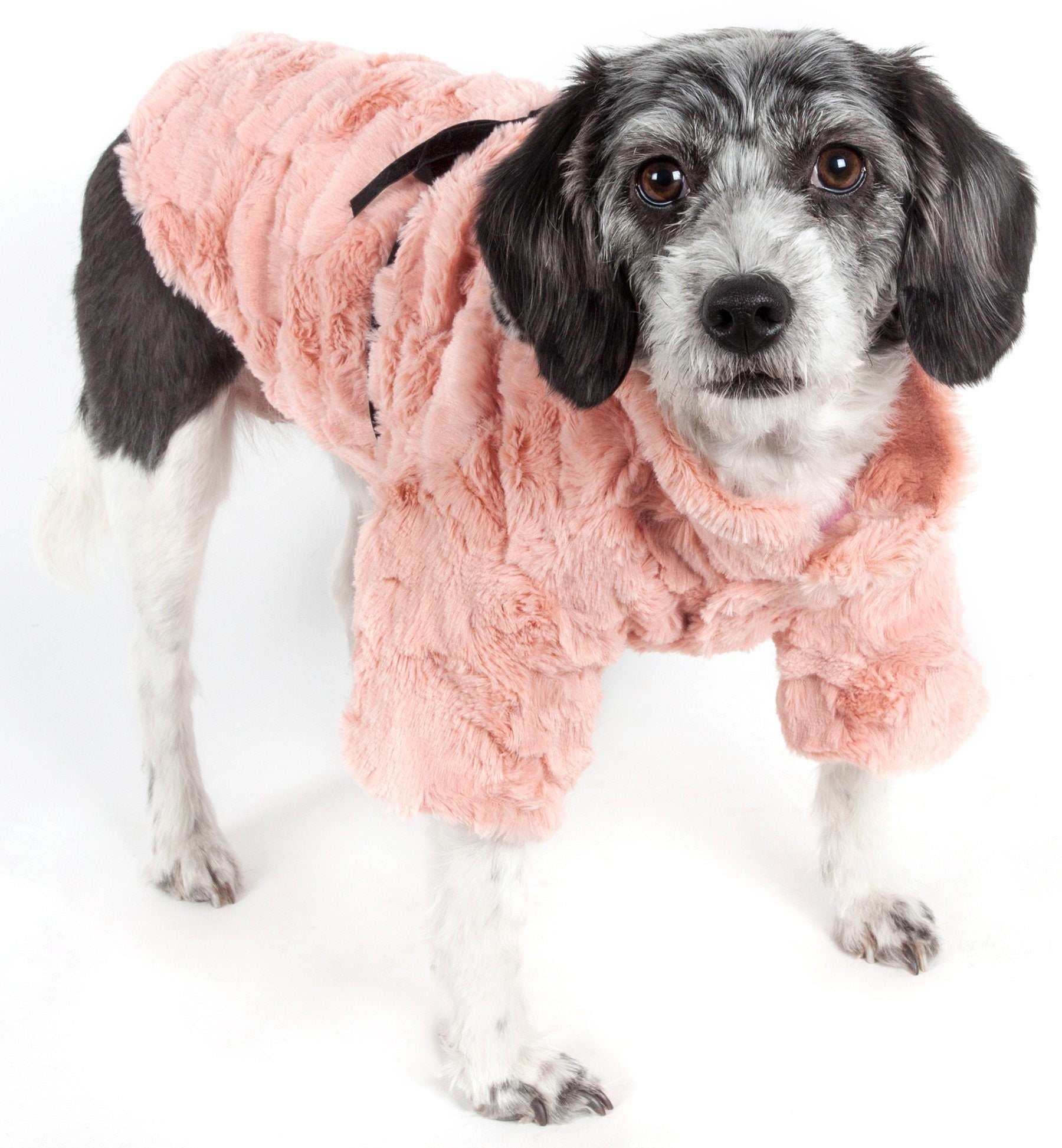 Pet Life ® 'Pink-Mink' Luxury Designer Dog Coat X-Small 