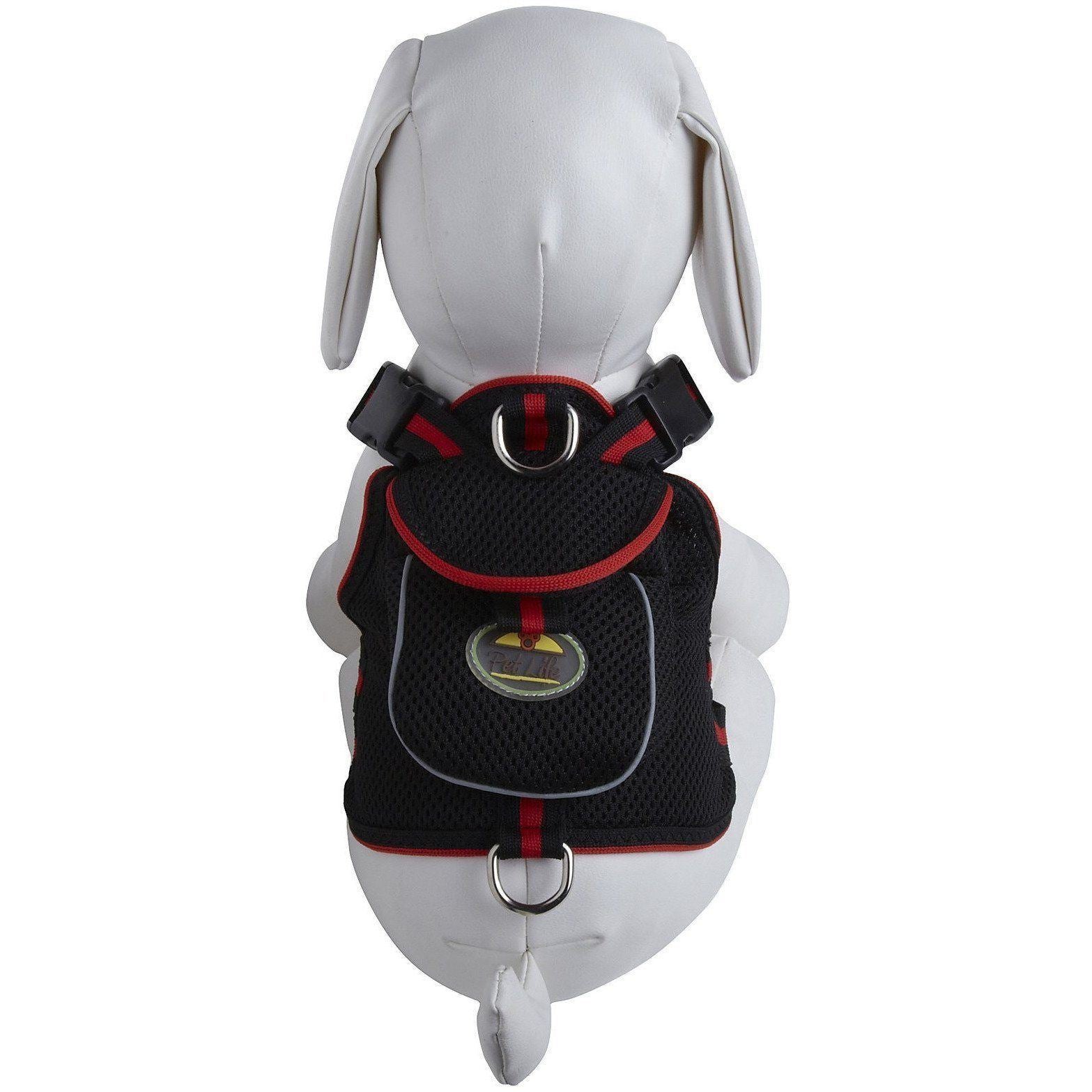 Pet Life ® 'Pocket Bark' Reflective Adjustable Fashion Pet Dog Harness w/ Hook-and-Loop Pouch and Dual Harness Rings  