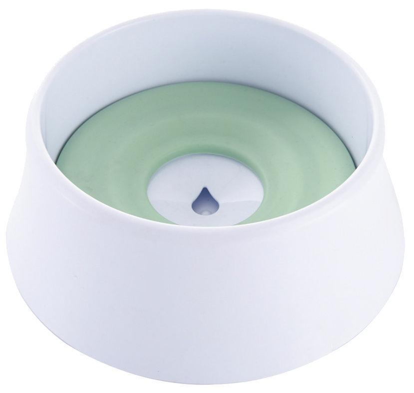 Pet Life ® 'Pud-Guard' Anti-Spill Floating Water and Food Bowl Green 