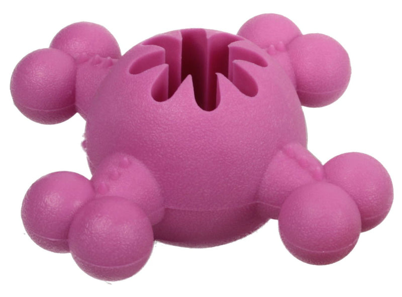 Pet Life Pink 'Quadra-Bone' TPR Treat Dispensing Durable Dog Toy, X-Small