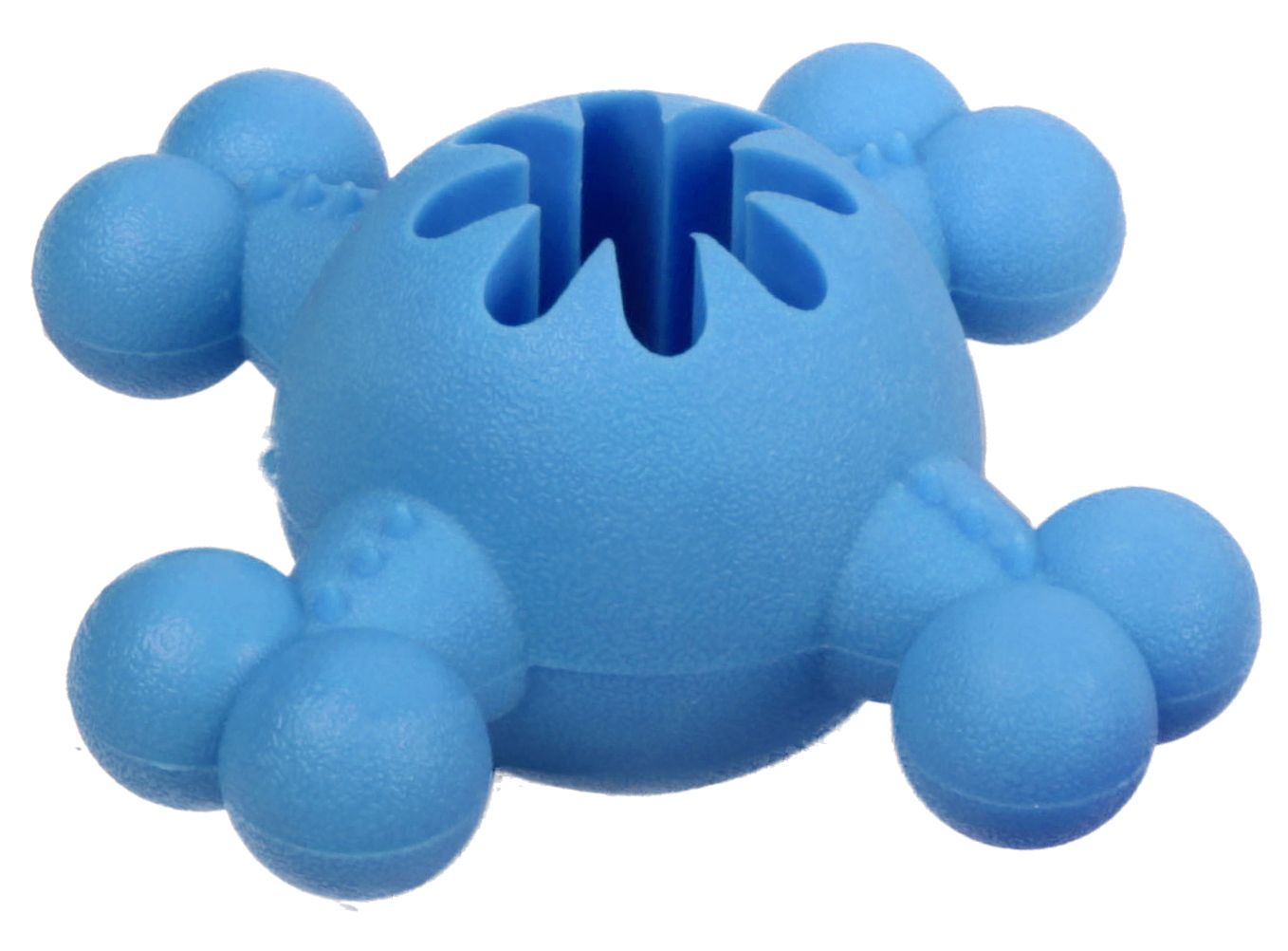 Pet Life ® 'Quadra-Bone' TPR Treat Dispensing Durable Dog Toy Blue
